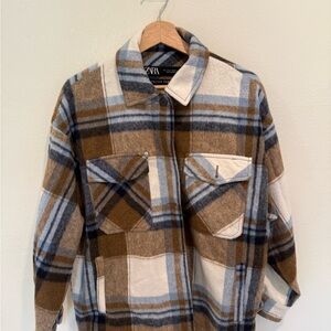 Zara Multicolor Plaid Jacket